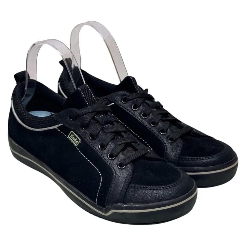 Keds Champion WH2774M Womens 7.5 Black Canvas Lace Up Low Top Sneakers Shoes